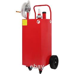 Gas Fuel Diesel Caddy Transfer Tank 30 Gallon Oil Container Rotary Pump&8FT Hose