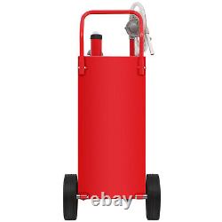 Gas Fuel Diesel Caddy Transfer Tank 30 Gallon Oil Container Rotary Pump&8FT Hose