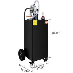 Gas Fuel Diesel Caddy Transfer Tank 30 Gallon Rotary Pump Oil Container 8FT Hose