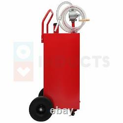Gas Fuel Diesel Caddy Transfer Tank 30 Gallon Rotary Pump Oil Container 8FT Hose