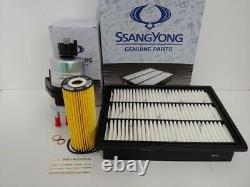 Genuine New Ssangyong Actyon 2.0l Diesel Filter Pack (oil+air+fuel Filter)