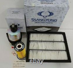 Genuine New Ssangyong Actyon 2.0l Diesel Filter Pack (oil+air+fuel Filter)