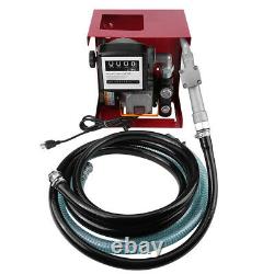 Heavy Duty Electric Oil Diesel Fuel Transfer Pump Assembly+Manual Filling Nozzle