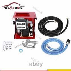 New Electric Oil Fuel Diesel Gas Transfer Pump with Meter Manual Nozzle 110V 16GPM
