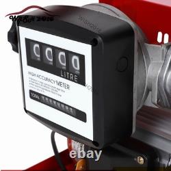 New Electric Oil Fuel Diesel Gas Transfer Pump with Meter Manual Nozzle 110V 16GPM