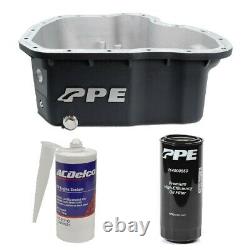 PPE Black Deep Oil Pan & Filter With ACDelco RTV Sealant For 11-16 6.6L Duramax