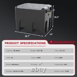 Portable Diesel Tank 48 Gal Oil Fuel Tank with 12V Electric Transfer Pump Portable Diesel Tank 48 Gal Oil Fuel Tank with 12V Electric Transfer Pump