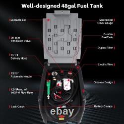 Portable Diesel Tank 48 Gal Oil Fuel Tank with 12V Electric Transfer Pump Portable Diesel Tank 48 Gal Oil Fuel Tank with 12V Electric Transfer Pump
