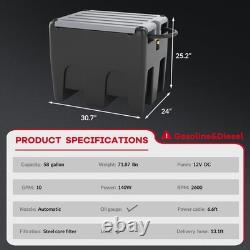 Portable Diesel Tank 48 Gallon Oil Fuel Tank with 12V Electric Transfer Pump