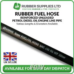 Rubber Fuel Hose Reinforced Unleaded Petrol Diesel Oil Engine Line Pipe Blk E10