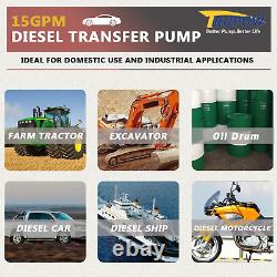 Trupow 110V AC 15GPM Electric Self-priming Diesel Kerosene Oil Fuel Transfer