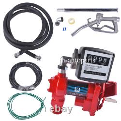 U24013 Red Fuel Transfer Pump 20GPM 12V for Gasoline Diesel Oil Meter w G2U