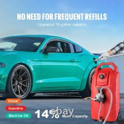 Uimoso 16 Gallon Fuel Caddy Portable Gas Storage Tank 7.8 L/min with Manual Pump