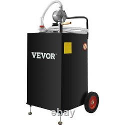 VEVOR 30 Gallon Gas Caddy Fuel Diesel Oil Transfer Tank, 2 Wheels Portable, Pump