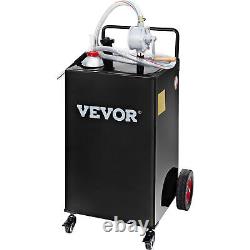 VEVOR 30 Gallon Gas Caddy Fuel Diesel Oil Transfer Tank, 4 Wheels Portable Pump