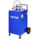 VEVOR 30 Gallon Gas Caddy Fuel Diesel Oil Transfer Tank, 4 Wheels Portable, Pump