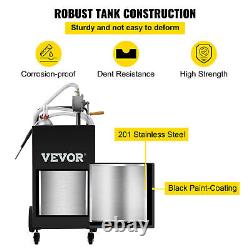 VEVOR 30 Gallon Gas Caddy Fuel Diesel Oil Transfer Tank, 4 Wheels Portable Pump