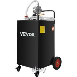 VEVOR 30 Gallon Gas Caddy Fuel Diesel Oil Transfer Tank, 4 Wheels Portable Pump