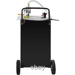 VEVOR 30 Gallon Gas Caddy Fuel Diesel Oil Transfer Tank, 4 Wheels Portable Pump