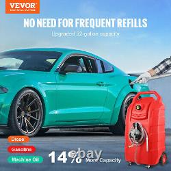 VEVOR Fuel Caddy 32 Gallon Portable Gas Diesel Tank On-Wheels with Manual Pump