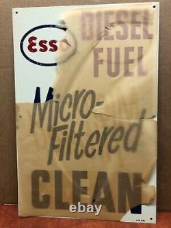 Vintage Nos Esso Diesel Fuel Oil Sign Hard To Find