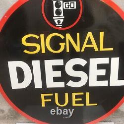 Vintage Signal Diesel Fuel (SSP) Gas & Oil Porcelain Enamel Sign